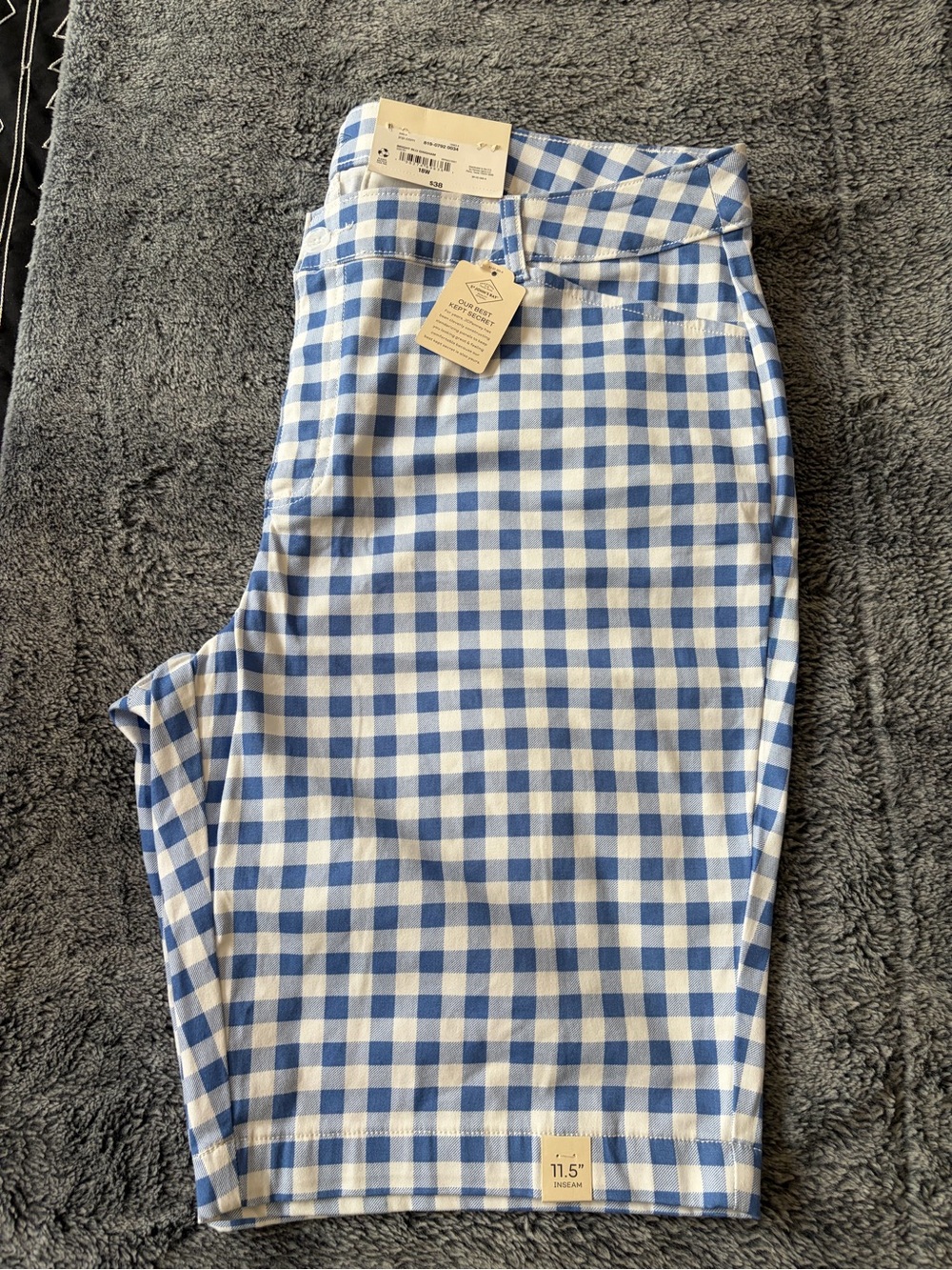 St. John's Bay Blue and White Gingham Pencil Skirt